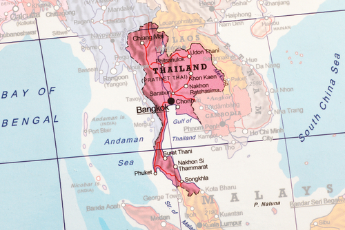 Landkaart van Thailand